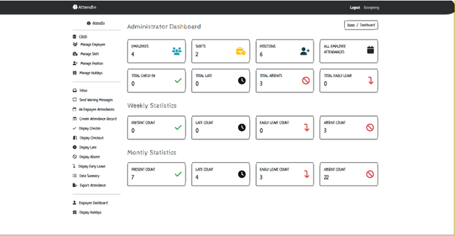Employee attendance tracking with laravel and python
